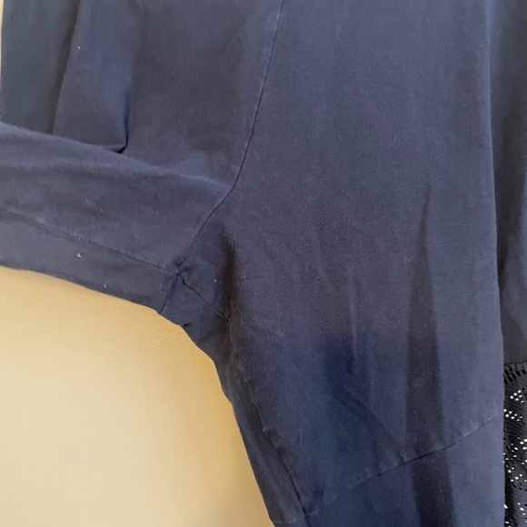 Victorias Secret Crochet Net Side Navy Blue Leggings Size XL - Picture 4 of 9